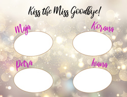 Izrada mjesta za poljupce u obliku bijelih elipsa sa zlatnim rubom i imenima svih djevojaka – dodatnih 6,64 € (50,00 kn)