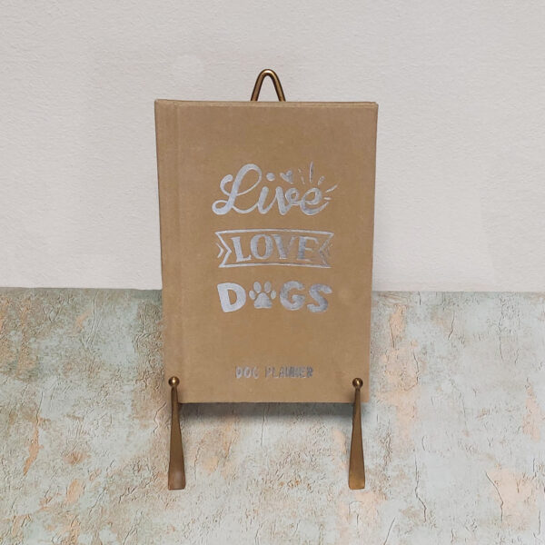 Live Love Dogs - Planer za vlasnike pasa - Bež korice + Srebrni tisak