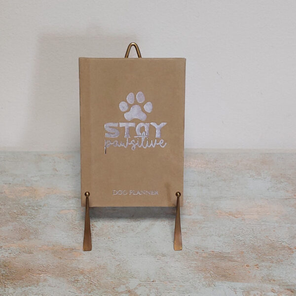 Stay Pawsitive - Planer za vlasnike pasa - Bež korice + Srebrni tisak