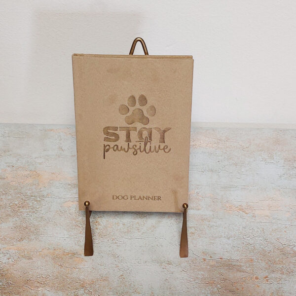 Pokloni 135 Stay Pawsitive - Planer za vlasnike pasa - Bež korice + Zlatni tisak