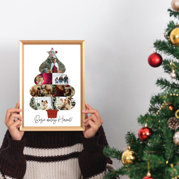 Pokloni 141 Personalizirani Božićni Plakat u Obliku Božićnog Drvca s Vašim Fotografijama