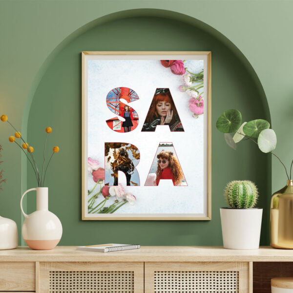 Poklon za vjenčanu kumu 28 personalizirani plakat, poster, plakat s fotografijama, slova sa slikama, magical book lab