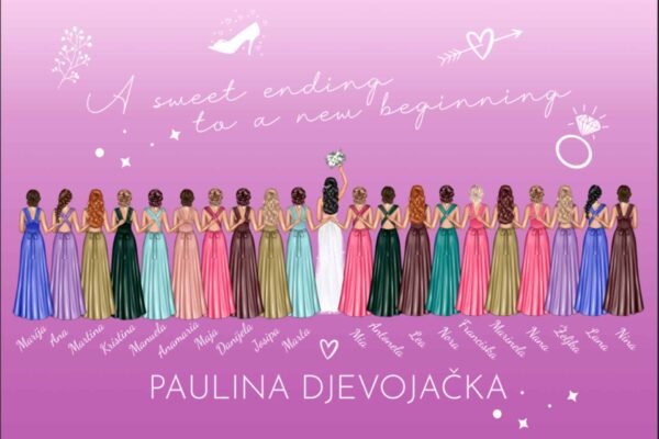 Personalizirani Plakat za Djevojačku Večer - Mladenka i Djeveruše
